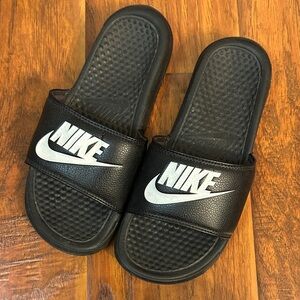 Nike Benassi JDI Slides – Women’s 6, Black/White, Comfort Sandals Slides